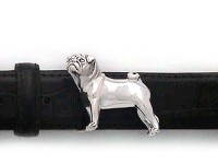 Small Pug, Sterling Silver Buckle, Lyn Gaylord