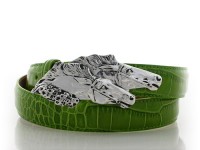 Double Horseheads, Sterling Silver Buckle, Lyn Gaylord